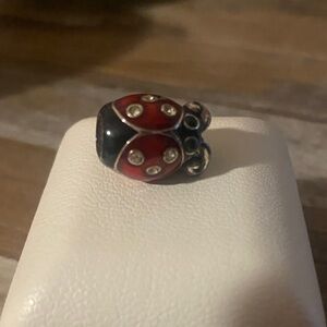 Bright Elegant Ladybug Charm in Red and Black